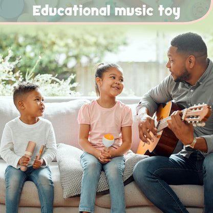 Stoie's Wooden Musical Instruments for Toddlers 1-3, Montessori Music Toys for 1 Year Old, with Xylophone, Tambourine and Maracas, Educational Development and Creativity, Baby Musical Instruments