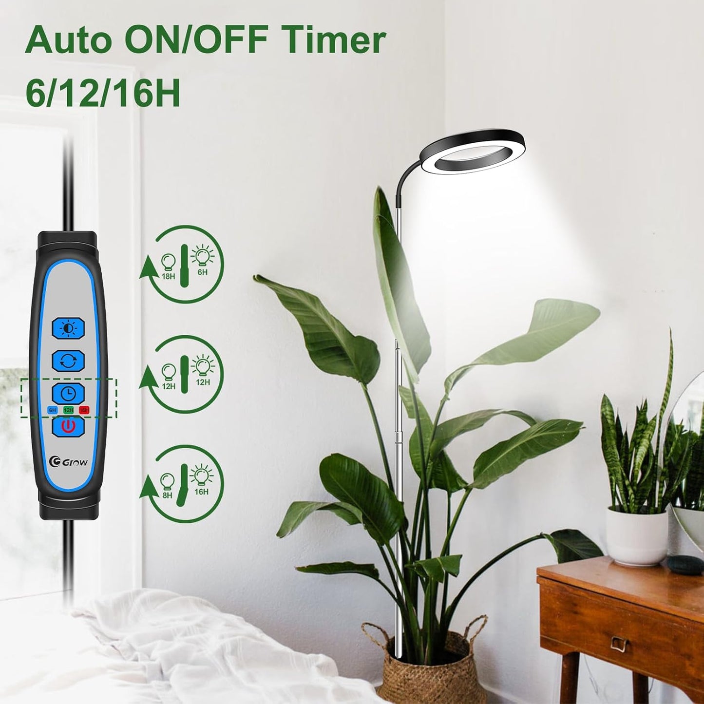 Height Adjustable Grow Light | Timer | 6500K