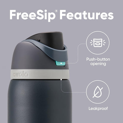 Insulated Stainless Steel Water Bottle - FreeSip Straw & Spout