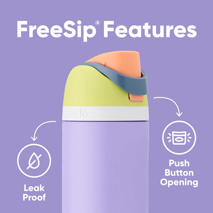 Insulated Stainless Steel Water Bottle - FreeSip Straw & Spout