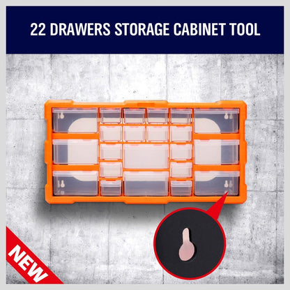 HORUSDY 39-Drawers Storage Cabinet Tool Box, Wall Mount Parts Storage Bin Chest Case Plastic Organiser Toolbox with Divider In Each Drawer