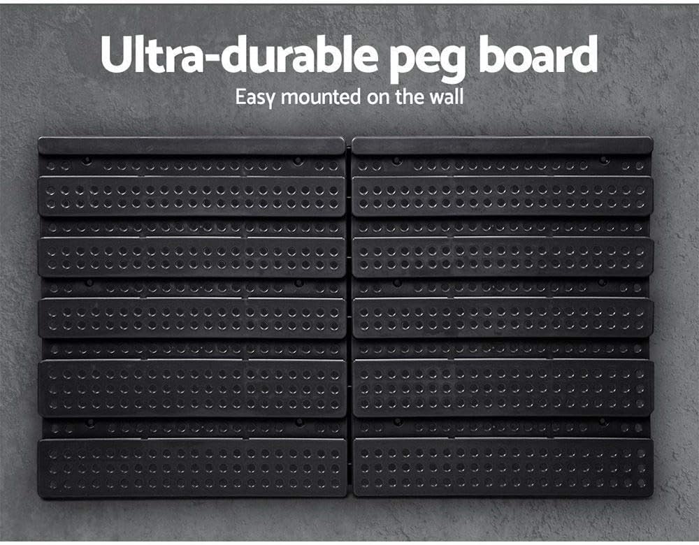 Giantz Storage Bin Rack, 30 Bins Garage Tool Storages Shelving Wall Mounted Toolbox Shelf Bracket Home Workshop Garden Organiser, 36kg Capacity Stable Steel Backboard