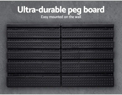Giantz Storage Bin Rack, 30 Bins Garage Tool Storages Shelving Wall Mounted Toolbox Shelf Bracket Home Workshop Garden Organiser, 36kg Capacity Stable Steel Backboard