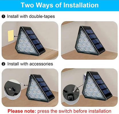 Solar Stair Lights, IP67 Waterproof Outdoor Solar Step Lights, 3000K Warm White Outdoor Solar Powered Step Lights, Dusk to Dawn Lighting Decor for Garden, Stair, Deck, Front Porch, Patio (6 Pack)