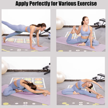 Premium Non-Slip Yoga Mat with Alignment Lines - 6mm Thick Exercise Mat