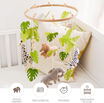 Beechwood Crib Mobile Holder - 360° Rotate, Adjustable Arm - Natural Wood, Minimalist - For Cribs No Side Rails - Baby Nursery Decor