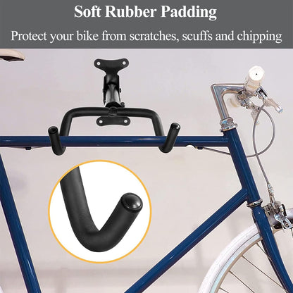Omiention Bike Wall Mount, Bike Rack Garage,Horizontal Wall Mount Bicycle Storage Hanger Indoor Bike Holder for Haning Mountain Road Bike (1Pack)