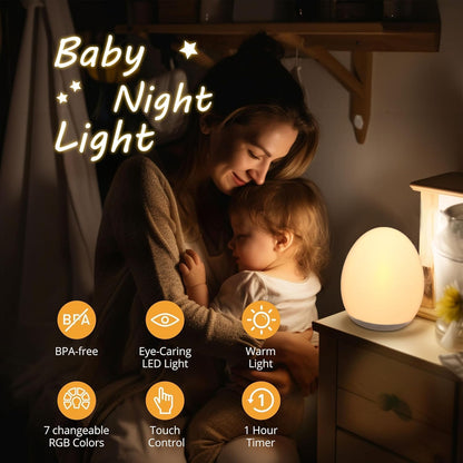 Colour Changing Night Light | Baby Safe Nursery Lamp | Timer