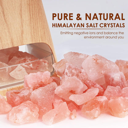 SALKING 2-in-1 Essential Oil Diffuser & Crystal Himalayan Salt Lamp, Ultrasonic Aromatherapy Diffuser with Timer Setting, Auto-Off Safety Switch, Cool Mist, Flame Effect, Night Light, 150ml