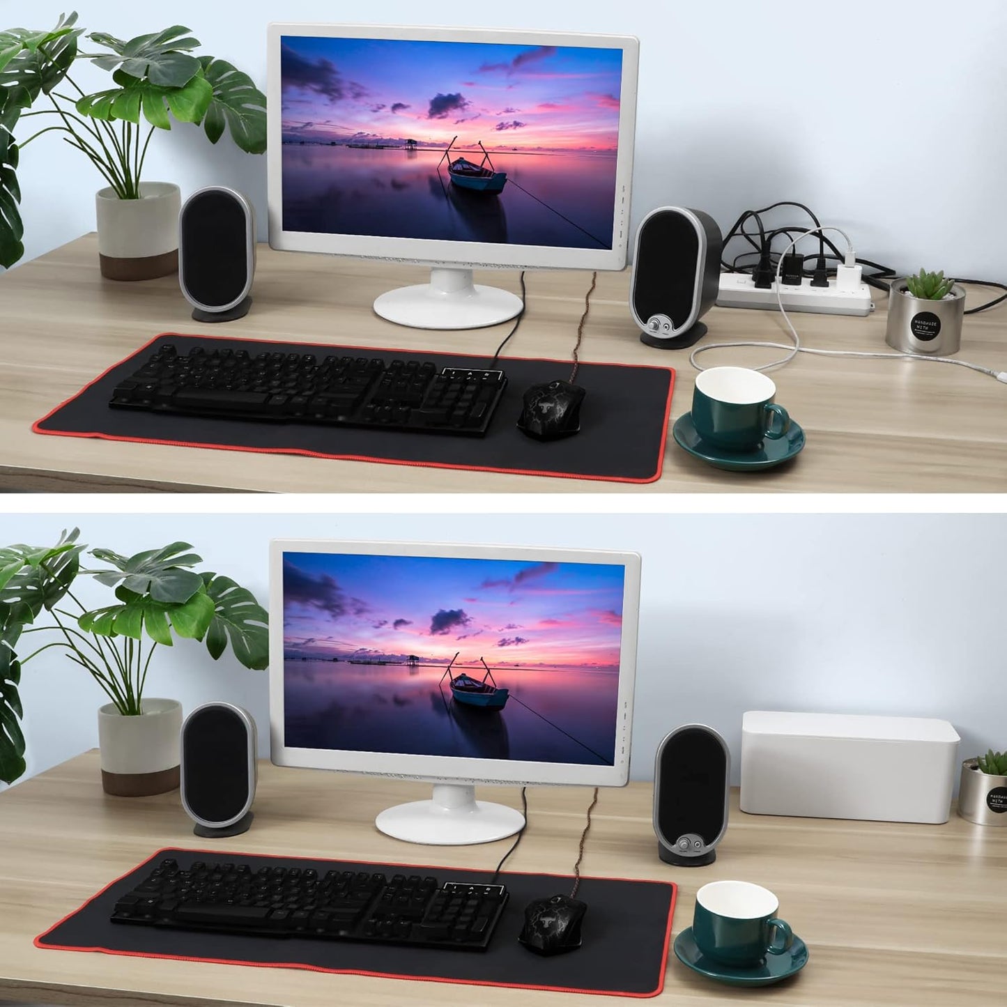 2-Pack Cable Management Box | Power Strip Hider