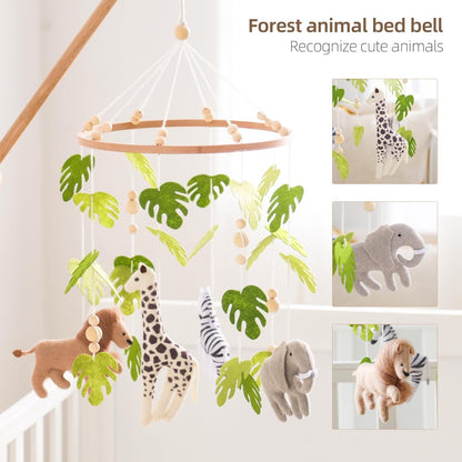 Beechwood Crib Mobile Holder - 360° Rotate, Adjustable Arm - Natural Wood, Minimalist - For Cribs No Side Rails - Baby Nursery Decor