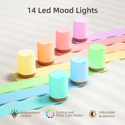 ASAKUKI 300ML Essential Oil Diffuser, Quiet 5-in-1 Premium Aromatherapy Humidifier, Natural Home Fragrance Aroma Vaporizer with 7 LED Color Changing Light and Auto-Off Safety Switch