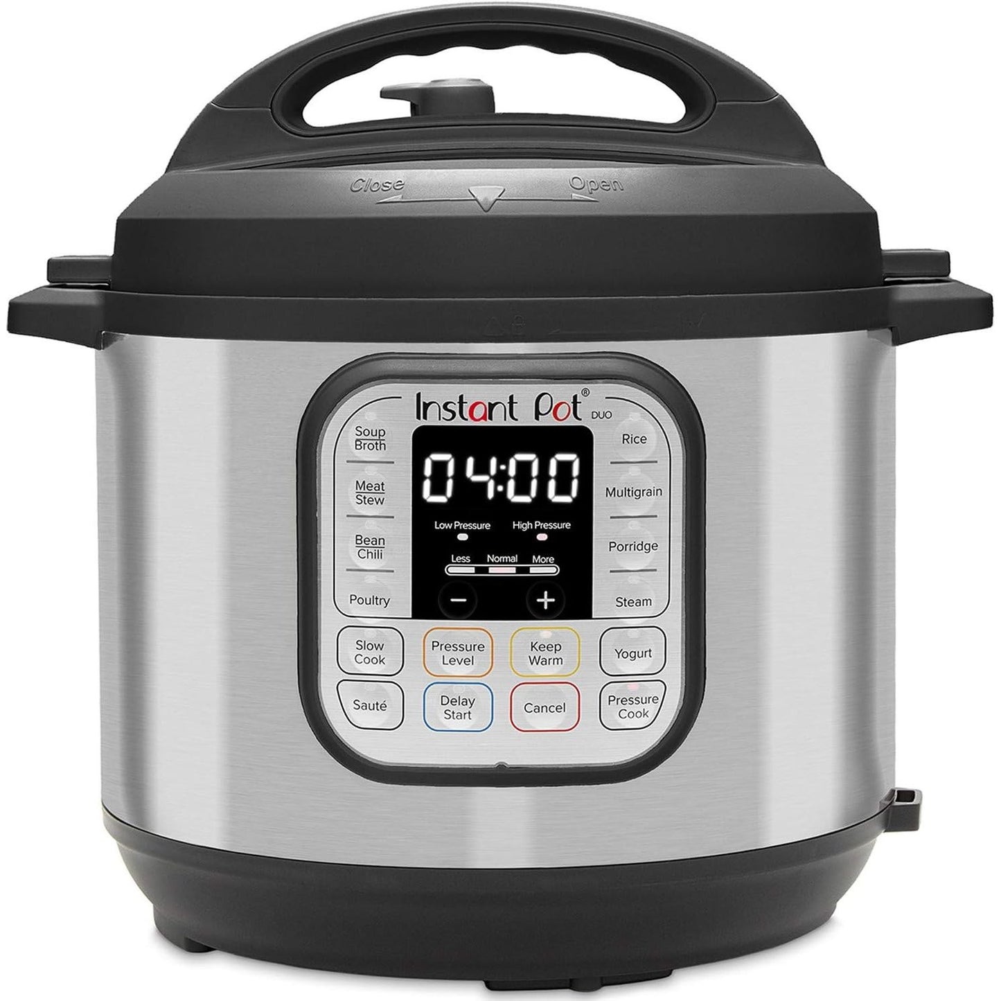 Instant Pot Duo 7-in-1 Multicooker, 5.7L - Pressure Cooker, Slow Cooker, Rice Cooker, Sauté Pan, Yogurt Maker, Steamer and Food Warmer, Brushed Stainless Steel,Black/ Grey