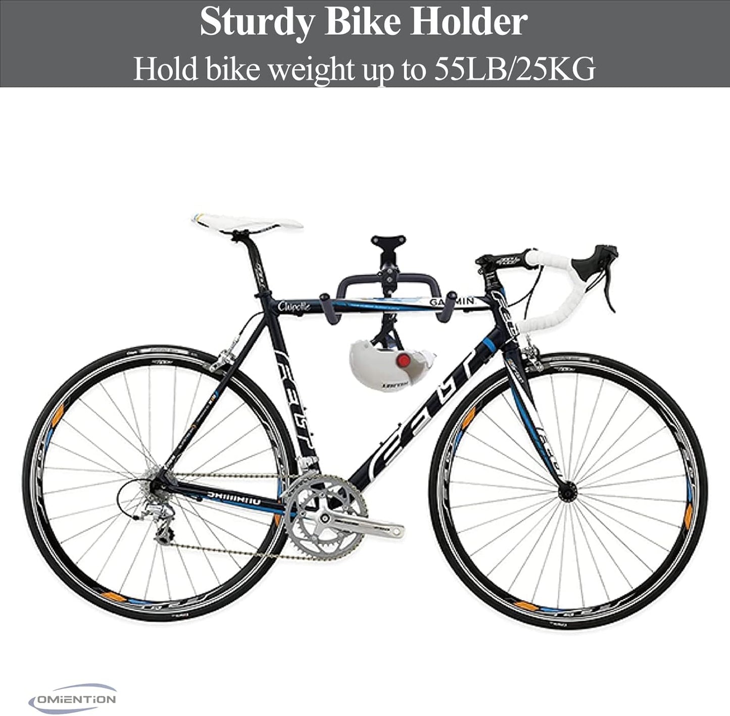 Omiention Bike Wall Mount, Bike Rack Garage,Horizontal Wall Mount Bicycle Storage Hanger Indoor Bike Holder for Haning Mountain Road Bike (1Pack)