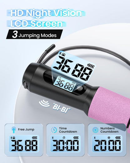 Smart Jump Rope with LCD Counter - Digital Cardio Fitness Tracker