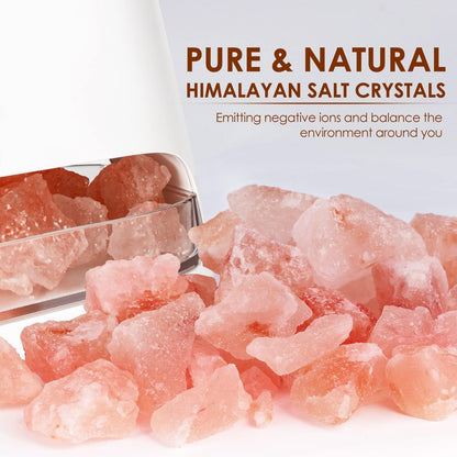 SALKING 2-in-1 Essential Oil Diffuser & Crystal Himalayan Salt Lamp, Ultrasonic Aromatherapy Diffuser with Timer Setting, Auto-Off Safety Switch, Cool Mist, Flame Effect, Night Light, 150ml