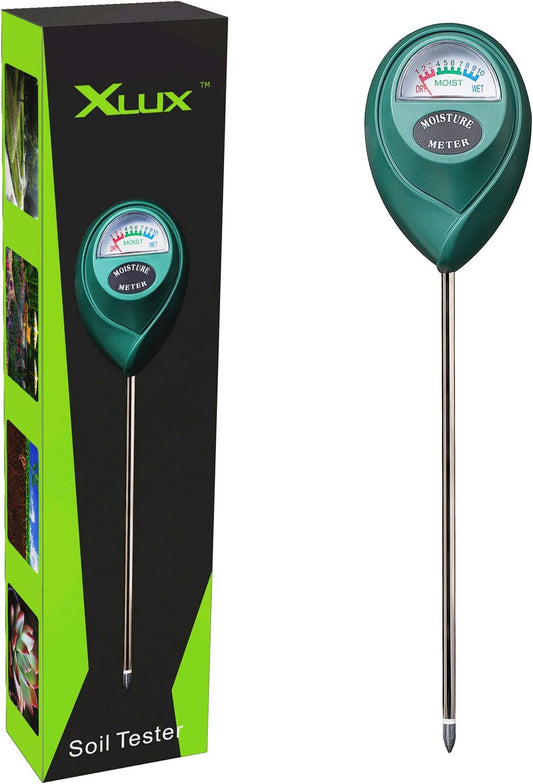 XLUX Soil Moisture Sensor Meter Water Monitor, Hygrometer for Gardening, Farming,Plants, No Batteries Required, 2 Pack