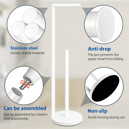 Freestanding Black Toilet Paper Holder | Metal Bathroom Roll Stand