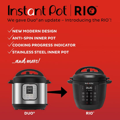 Instant Pot Duo 7-in-1 Multicooker, 5.7L - Pressure Cooker, Slow Cooker, Rice Cooker, Sauté Pan, Yogurt Maker, Steamer and Food Warmer, Brushed Stainless Steel,Black/ Grey