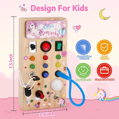 Montessori Busy Board Kids Toys, Toys for 1+ Year Old, Sensory Wooden Boy Toddler Games