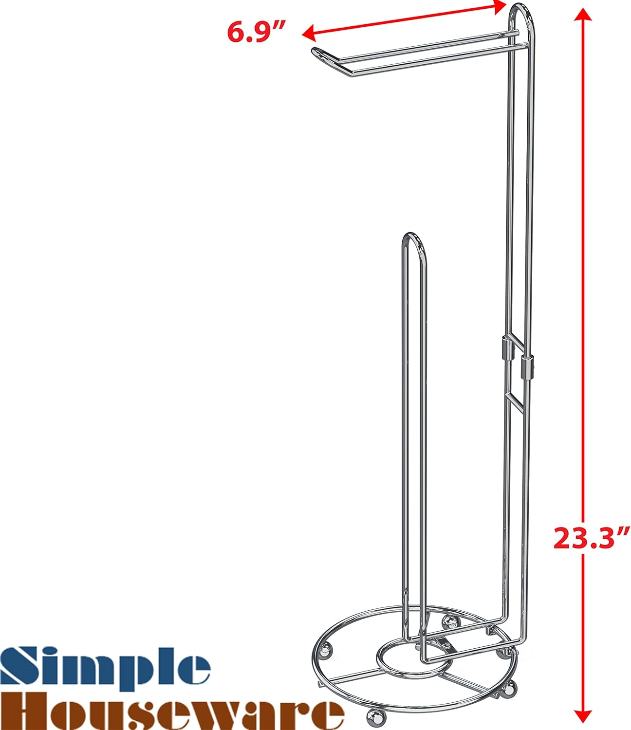 Freestanding Chrome Toilet Paper Stand | Modern Bathroom Roll Holder