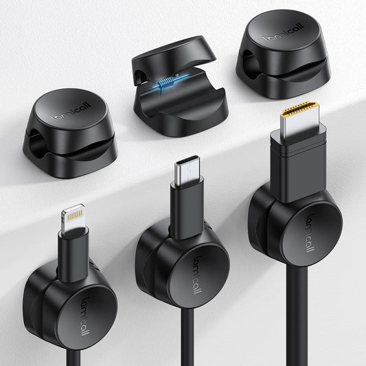 One-Hand Cable Clips | Desk Cord Organizer | Adhesive Cord Holders