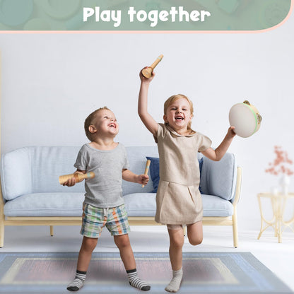 Stoie's Wooden Musical Instruments for Toddlers 1-3, Montessori Music Toys for 1 Year Old, with Xylophone, Tambourine and Maracas, Educational Development and Creativity, Baby Musical Instruments