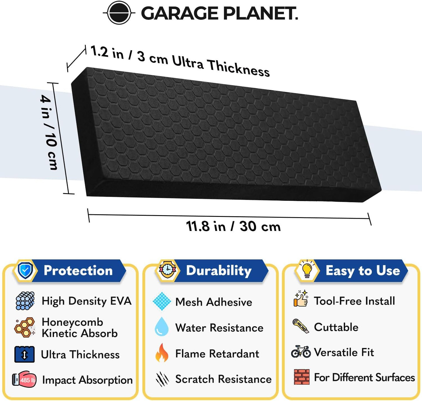 Garage Planet WP01 Garage Wall Protector Car Door Protector, Tool-Free, Designed in Australia (2-Pack)