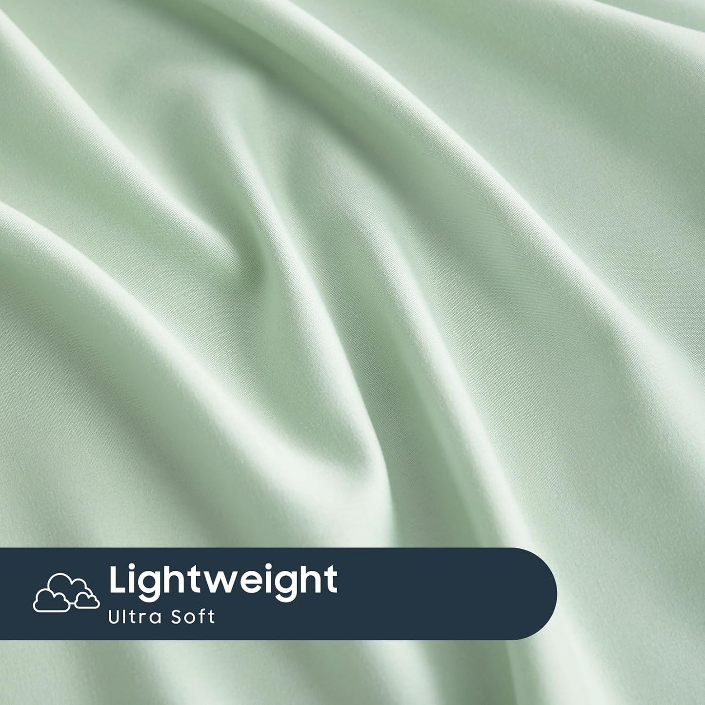 Wake In Cloud - White Sheet Set, 1000TC Ultra Soft Microfiber, Fitted Sheet & Flat Sheet & 2 Pillowcases (4 pcs, Queen Size)