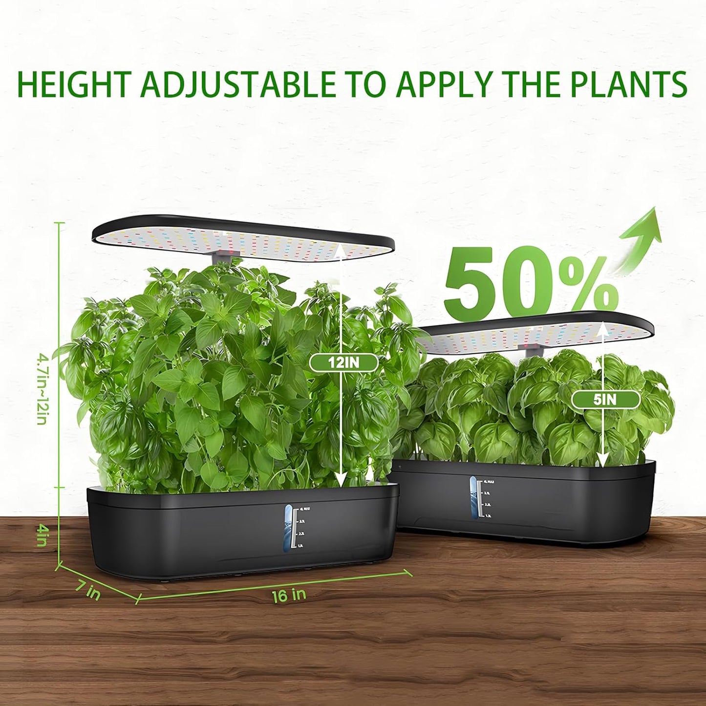 Grow Light Full Spectrum Plant Lights for Indoor Plants, Full Spectrum Plant Grow Lights, 9 Dimmable Levels Auto ON & Off with 3/9/12H Timer