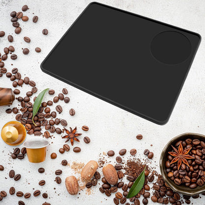 Coffee Tamper Mat, Food Safe Silicone Coffee Tamp Mat Anti-Slip, Espresso Tamping Mat Food Grade Non-Slip Coffee Pad Tamp Station Espresso Accessory(Black-ZY1)
