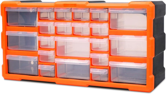 HORUSDY 39-Drawers Storage Cabinet Tool Box, Wall Mount Parts Storage Bin Chest Case Plastic Organiser Toolbox with Divider In Each Drawer