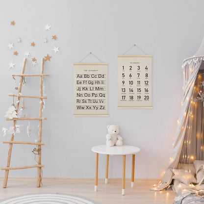 Alphabet, Numbers, Nursery Wall Art Decor | Linen Canvas Prints | Australia