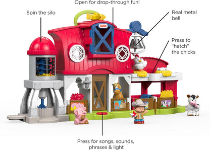 Fisher-Price Little People Toddler Learning Toy Caring for Animals Farm Interactive Playset with Smart Stages for Ages 1+ Years