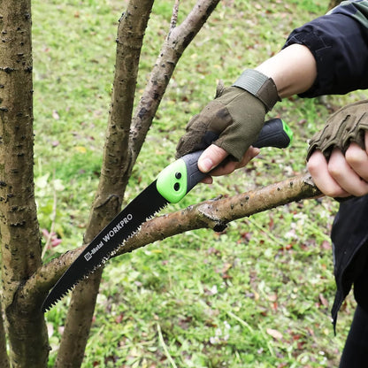 WORKPRO Pruning Saws 180mm, Hand Saws with Safety Lock, Folding Saw with Triple Tooth Cut, Ideel for Garden, Camping, Tree Trimming and More
