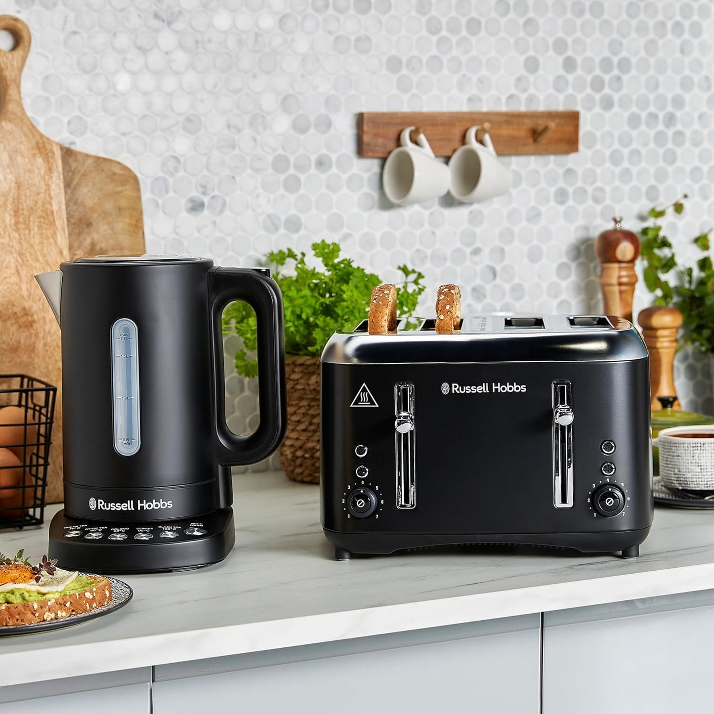 Russell Hobbs RHK510 Addison Kettle, 5 Temperature Settings, 1.7 L Capacity, Easy to Clean, Silver
