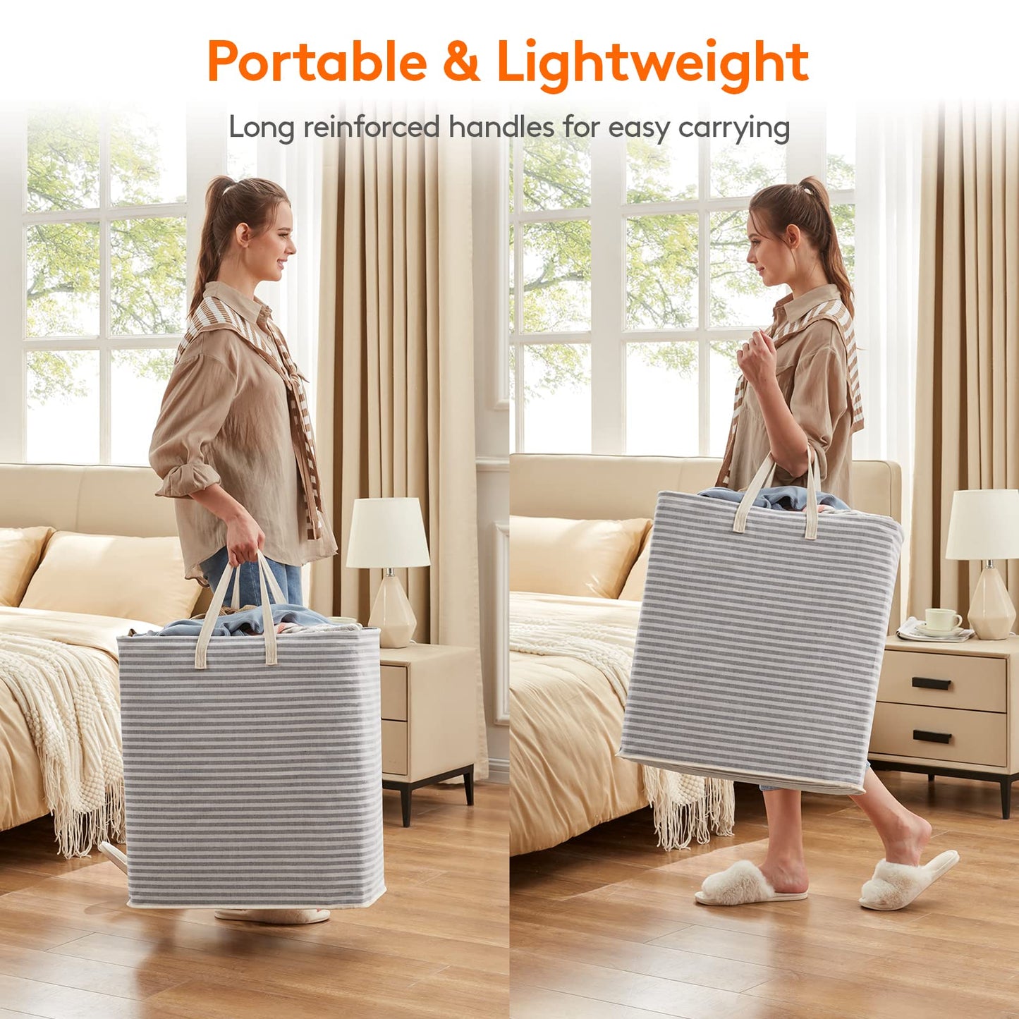 80L Waterproof Laundry Hamper 2 Pack - Collapsible & Portable - Lifewit