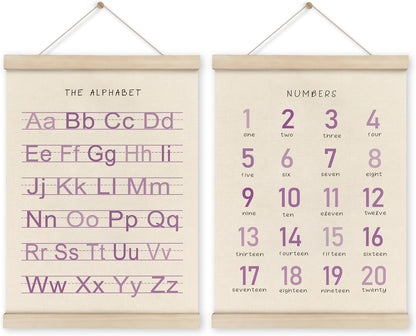 Alphabet, Numbers, Nursery Wall Art Decor | Linen Canvas Prints | Australia