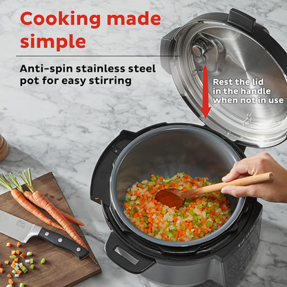 Instant Pot Duo 7-in-1 Multicooker, 5.7L - Pressure Cooker, Slow Cooker, Rice Cooker, Sauté Pan, Yogurt Maker, Steamer and Food Warmer, Brushed Stainless Steel,Black/ Grey