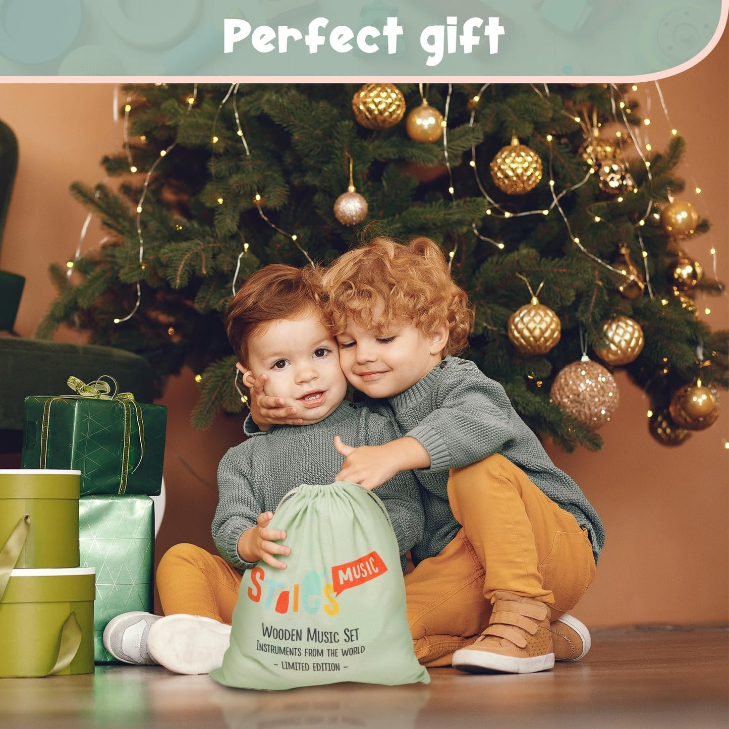 Stoie's Wooden Musical Instruments for Toddlers 1-3, Montessori Music Toys for 1 Year Old, with Xylophone, Tambourine and Maracas, Educational Development and Creativity, Baby Musical Instruments