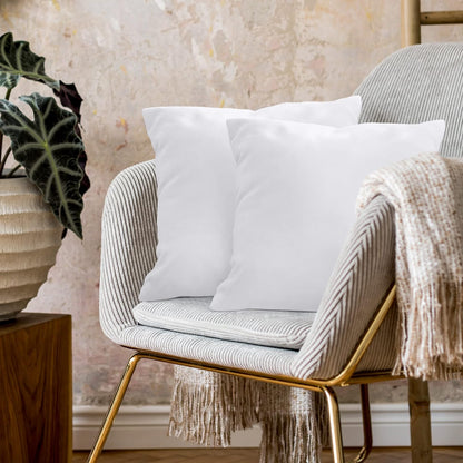 NY Threads Throw Pillows Insert (Pack of 4, White) - 45 x 45 cm Bed and Couch Pillows - Indoor Decorative Pillows