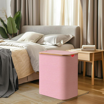 Large Double Hamper | Storage Basket with Lid & Removable Bags