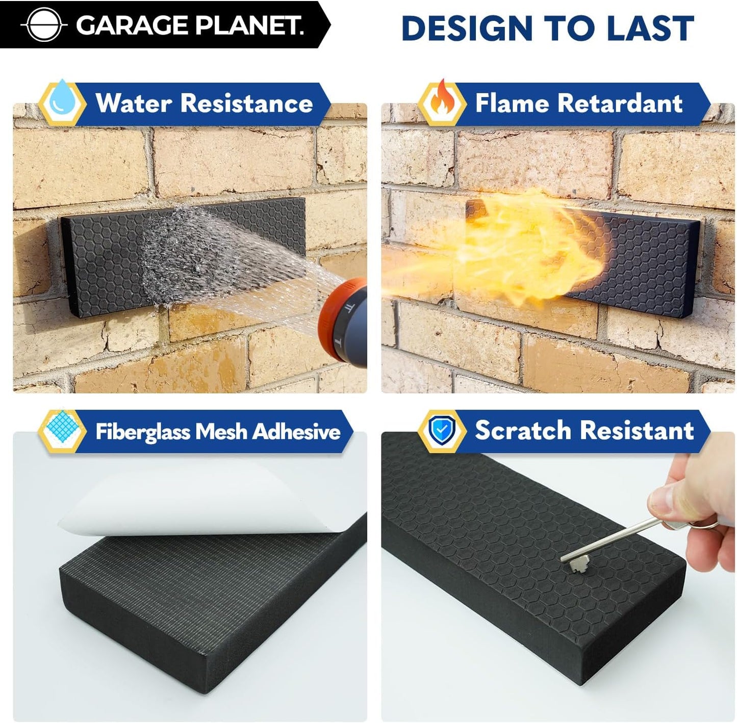 Garage Planet WP01 Garage Wall Protector Car Door Protector, Tool-Free, Designed in Australia (2-Pack)