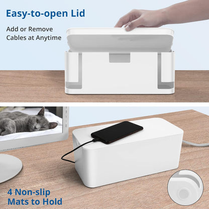 2-Pack Cable Management Box | Power Strip Hider