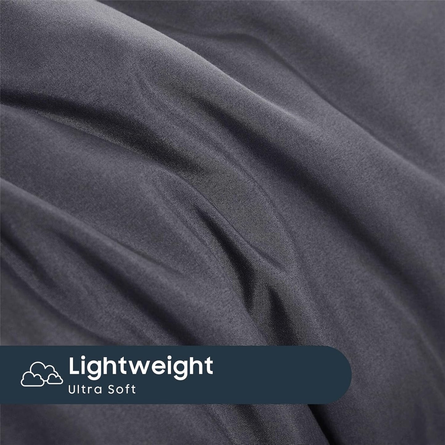 Wake In Cloud - White Sheet Set, 1000TC Ultra Soft Microfiber, Fitted Sheet & Flat Sheet & 2 Pillowcases (4 pcs, Queen Size)