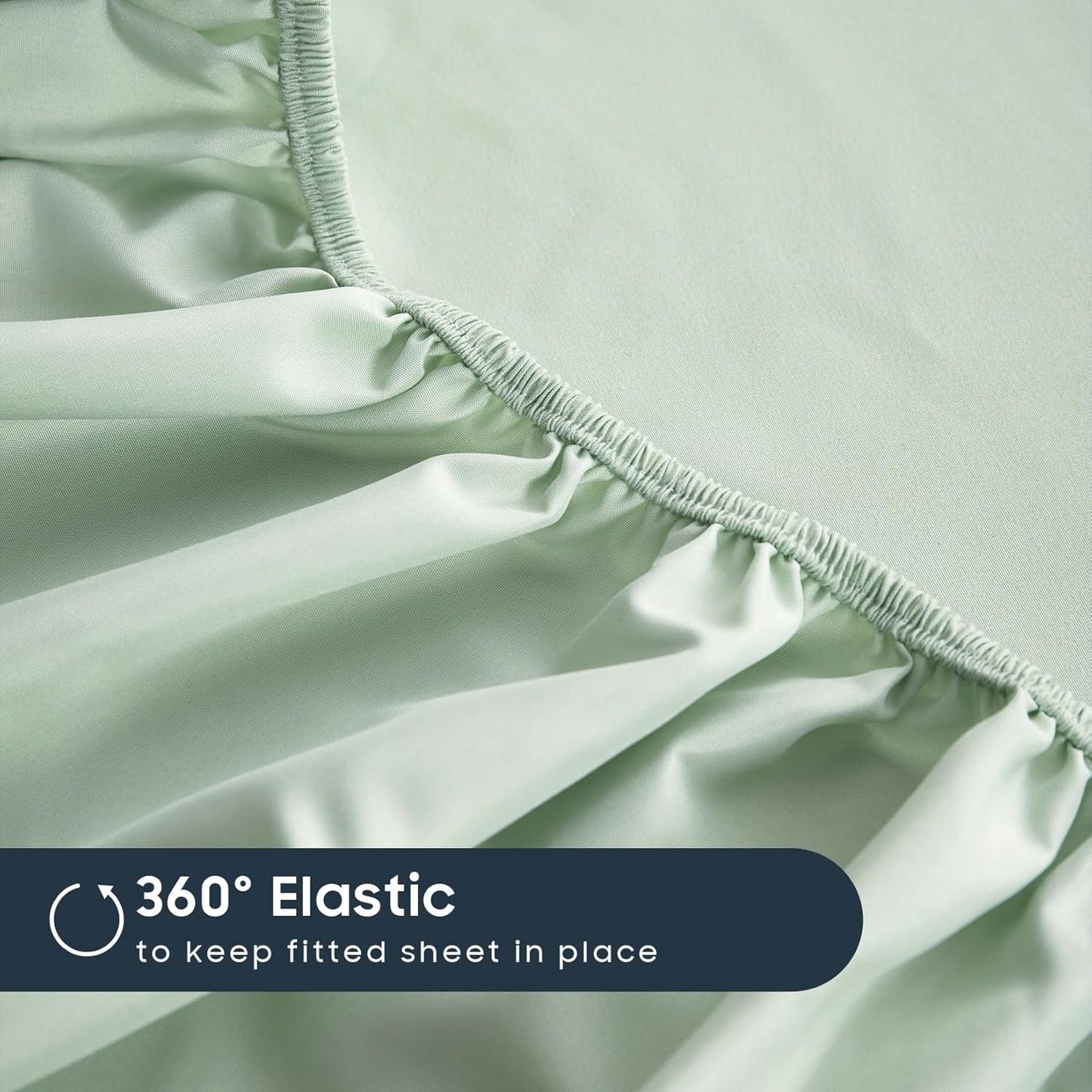 Wake In Cloud - White Sheet Set, 1000TC Ultra Soft Microfiber, Fitted Sheet & Flat Sheet & 2 Pillowcases (4 pcs, Queen Size)