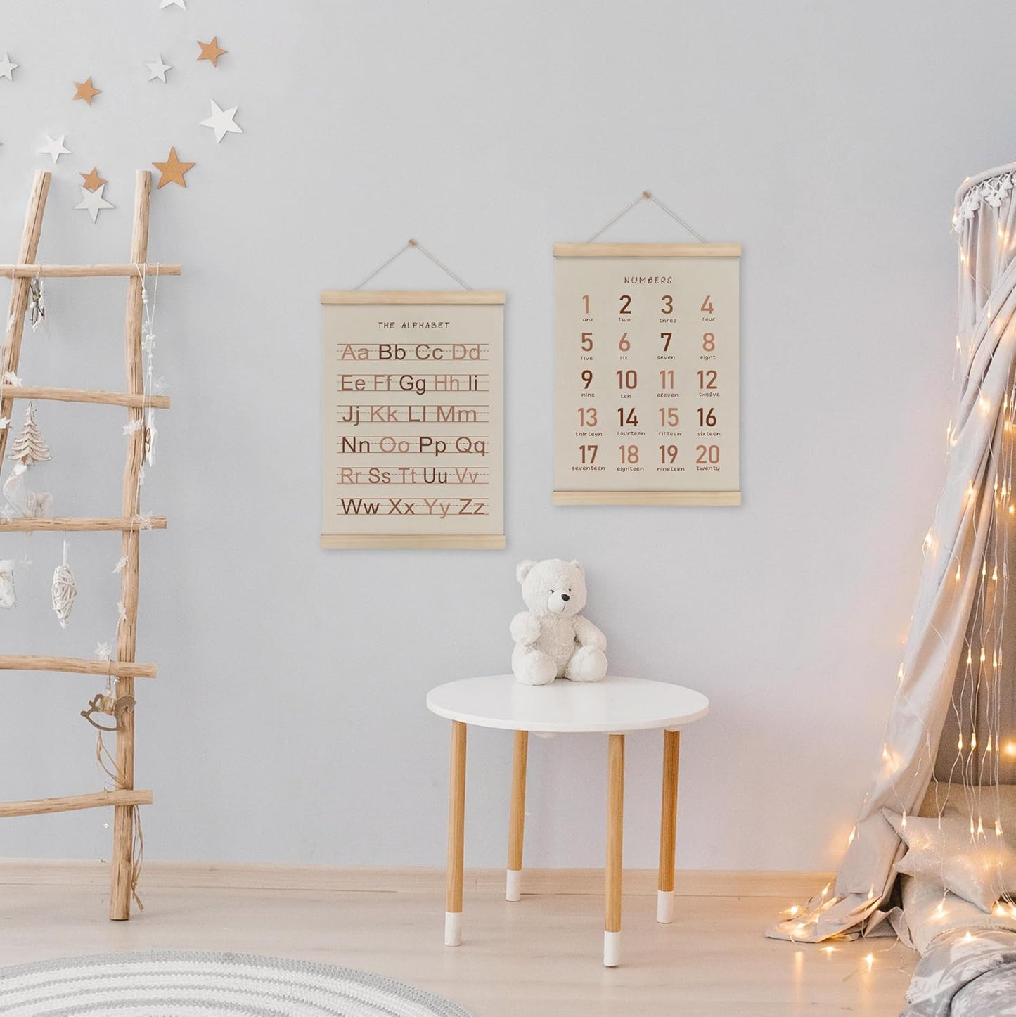 Alphabet, Numbers, Nursery Wall Art Decor | Linen Canvas Prints | Australia