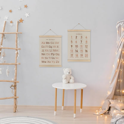 Alphabet, Numbers, Nursery Wall Art Decor | Linen Canvas Prints | Australia