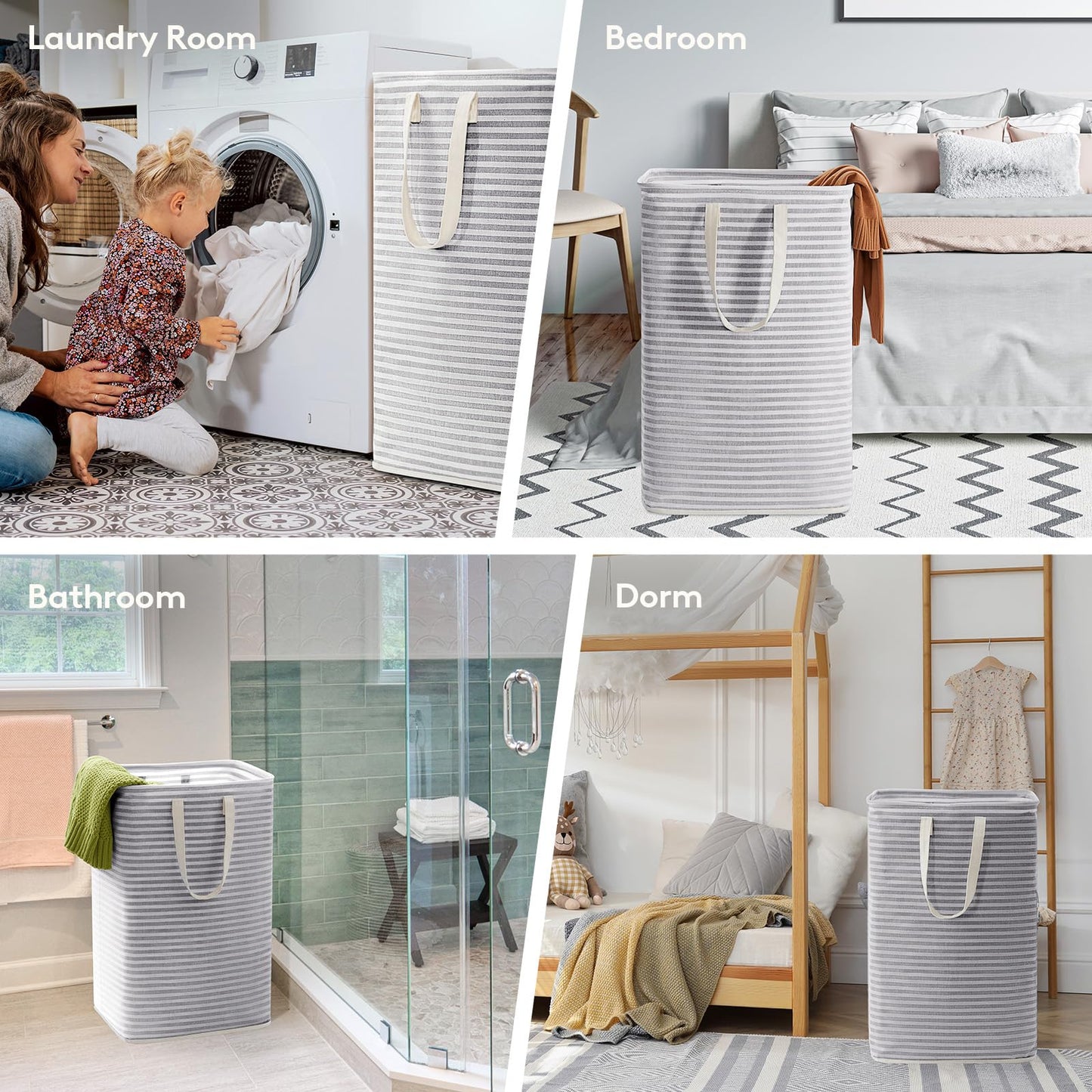 80L Waterproof Laundry Hamper 2 Pack - Collapsible & Portable - Lifewit