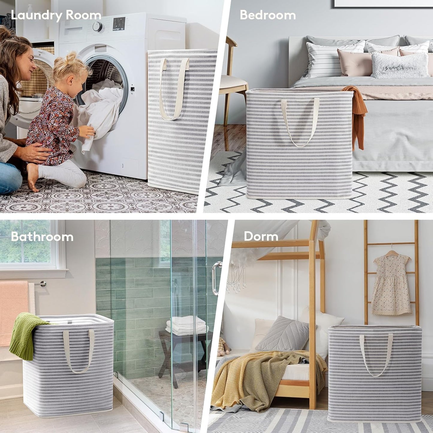80L Waterproof Laundry Hamper 2 Pack - Collapsible & Portable - Lifewit